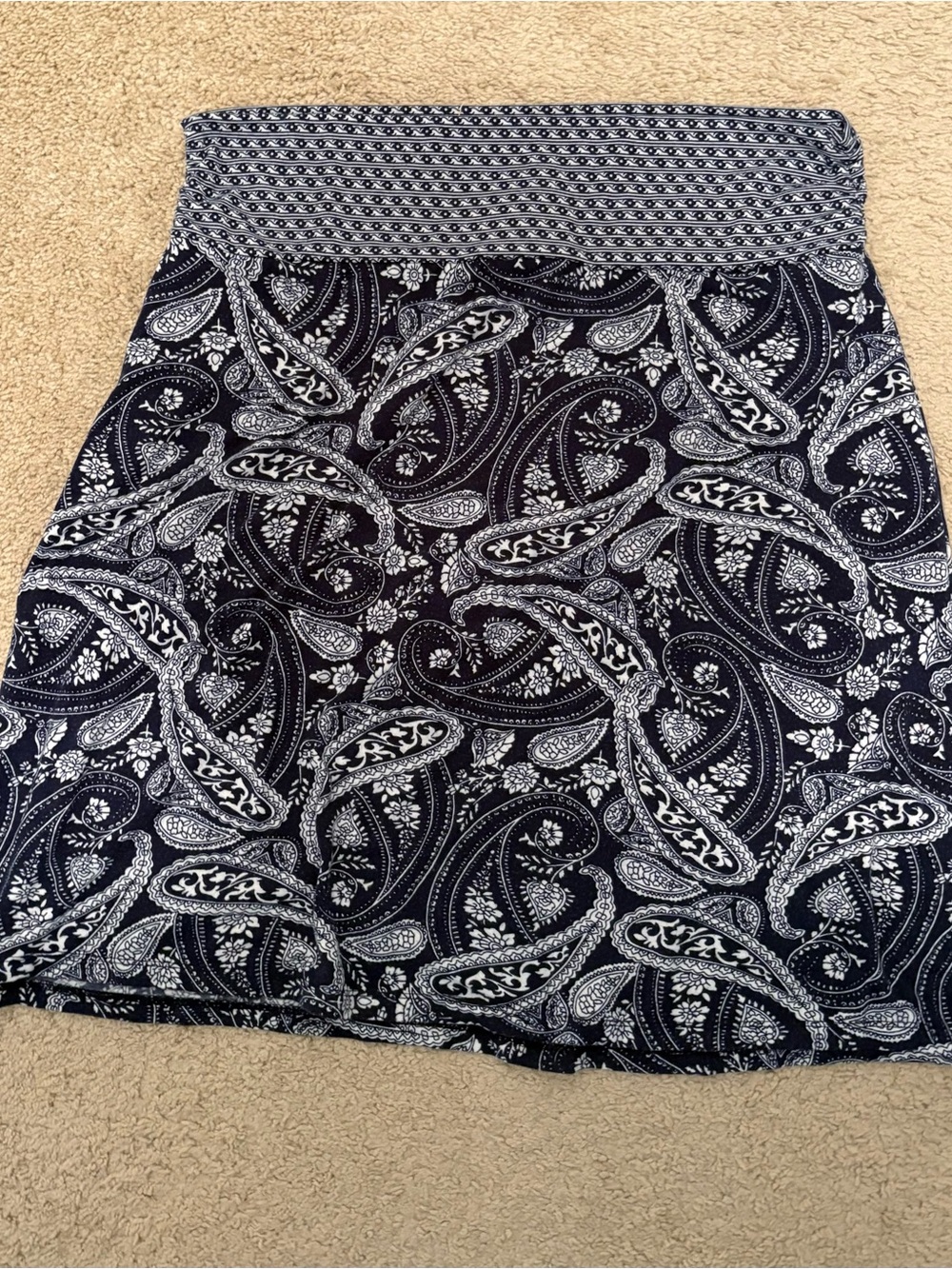 Faded Glory Navy Paisley A-Line Women’s Skirt